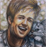 Вездекот Броня вместе с владельцем, героем по имени Нординг от богини  Эйриллания.