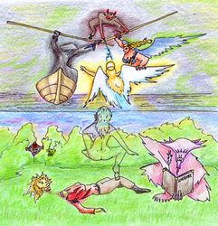 Sot-onna (У•В•О) Сначала за мою душу поспорили ангел и бес. Когда же к их драке присоединились валькирия и мрачный лодочник, стало настолько интересно, что даже воскрешаться не хочется.